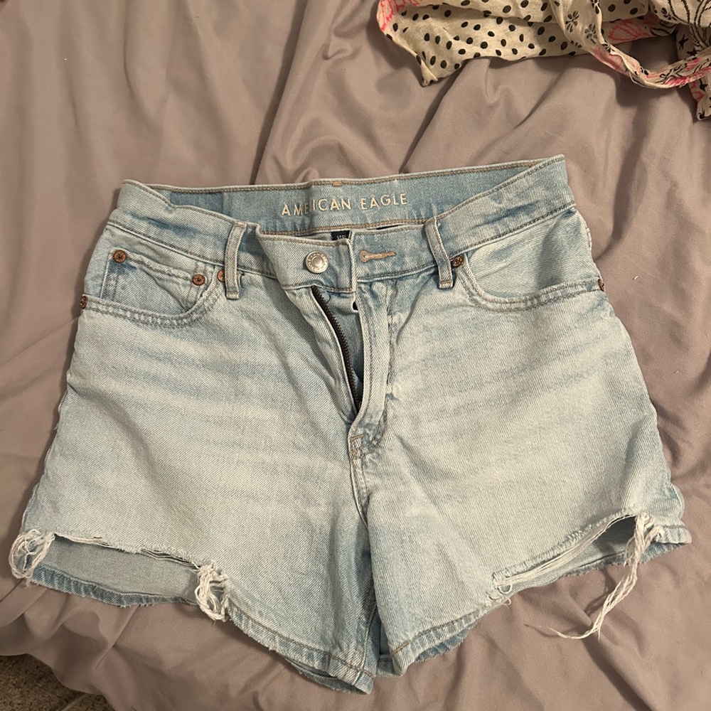 American Eagle Outfitters Blue Jean Shorts Distressed Casual